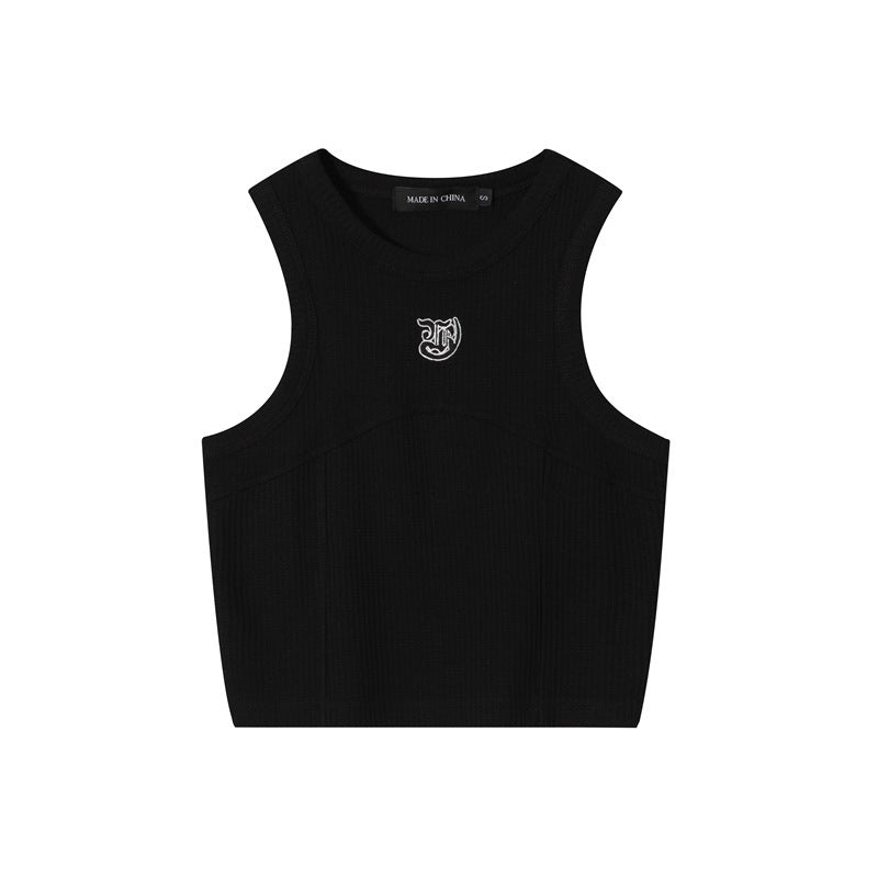 New Solid Color Slim Round Neck Sleeveless Vest For Women