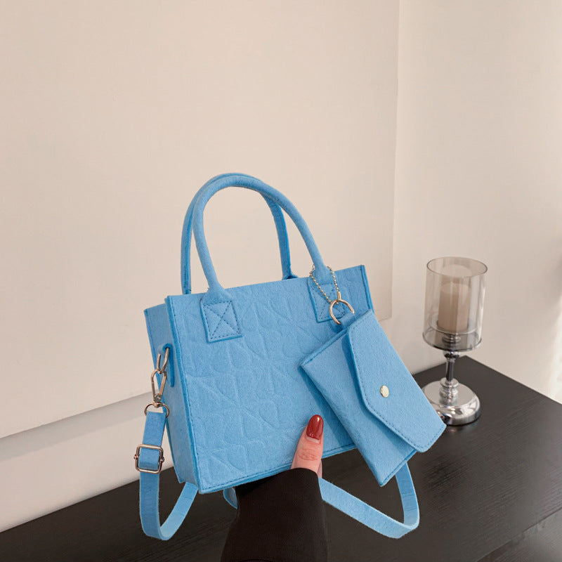 Heart Hair Felt Portable Shoulder Messenger Bag