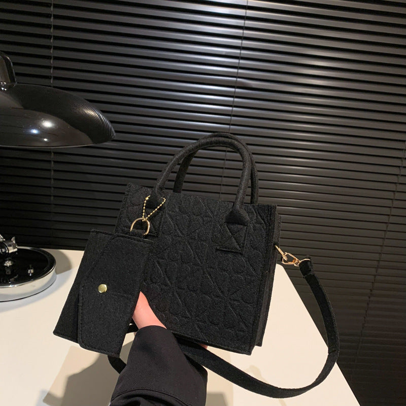 Heart Hair Felt Portable Shoulder Messenger Bag