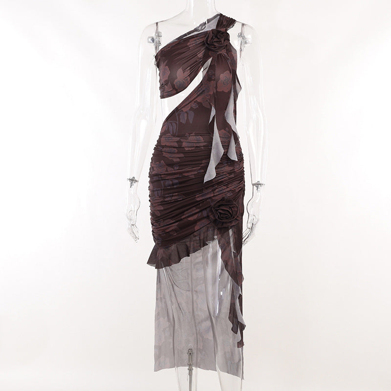 Cut-out Slim Spicy Girl Pleated Buttock Dress