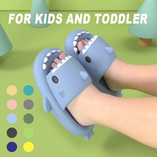Children's Sandals And Slippers Summer Thick Bottom Second Generation Shark EVA Slippers Home Children Parent-child Non-slip Soft Bottom Baby Sandals