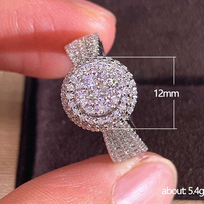 Simulation Diamond Copper Ring Female Micro Inlaid With Diamond Hand Ornaments