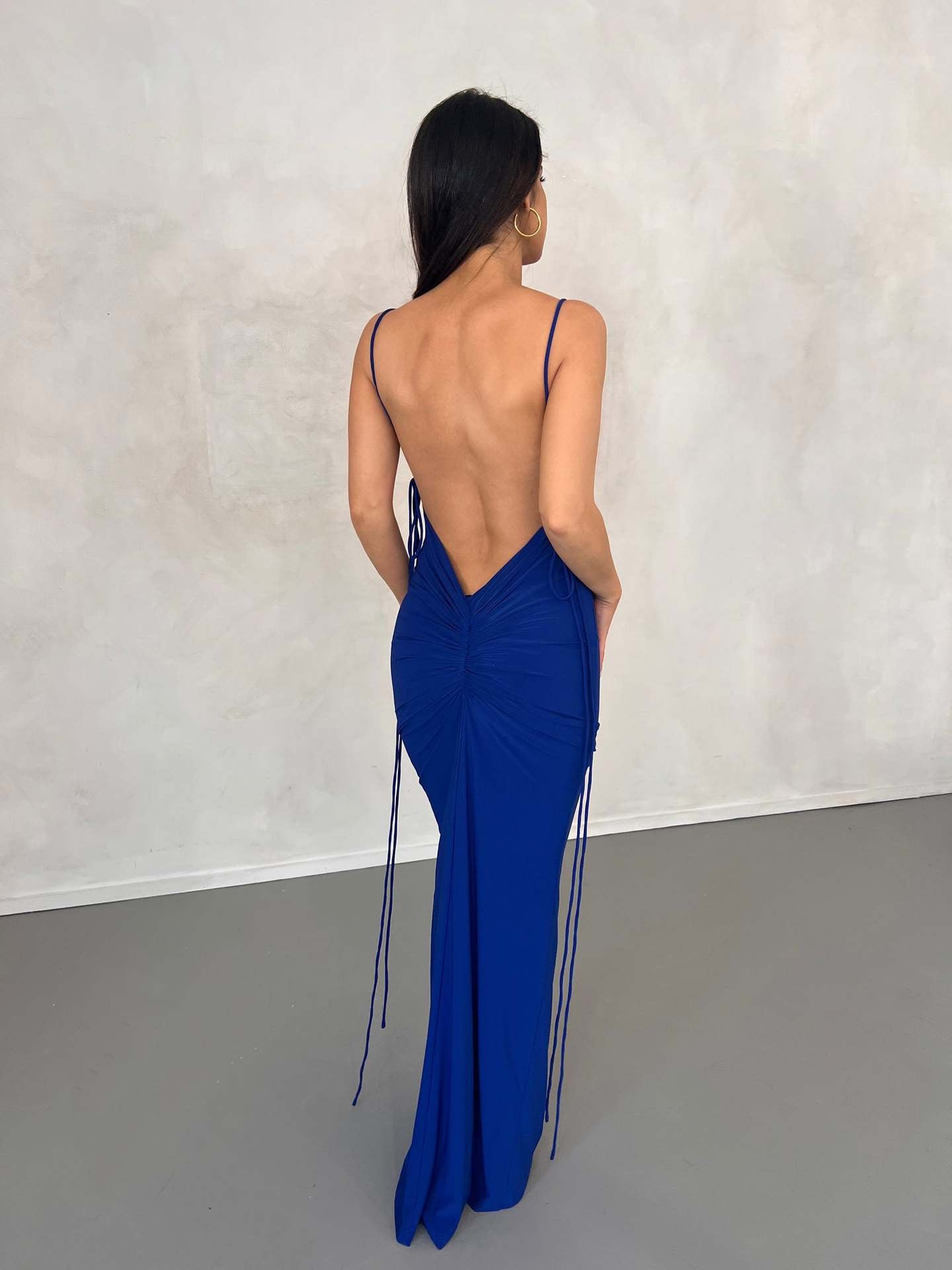 Fashion Lace Up Temperament Long Dress Halter Dress