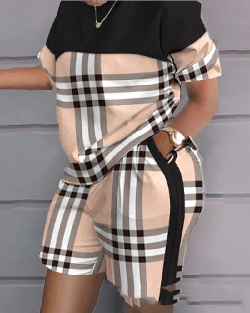 Women's New Printed Short Sleeve Casual Set