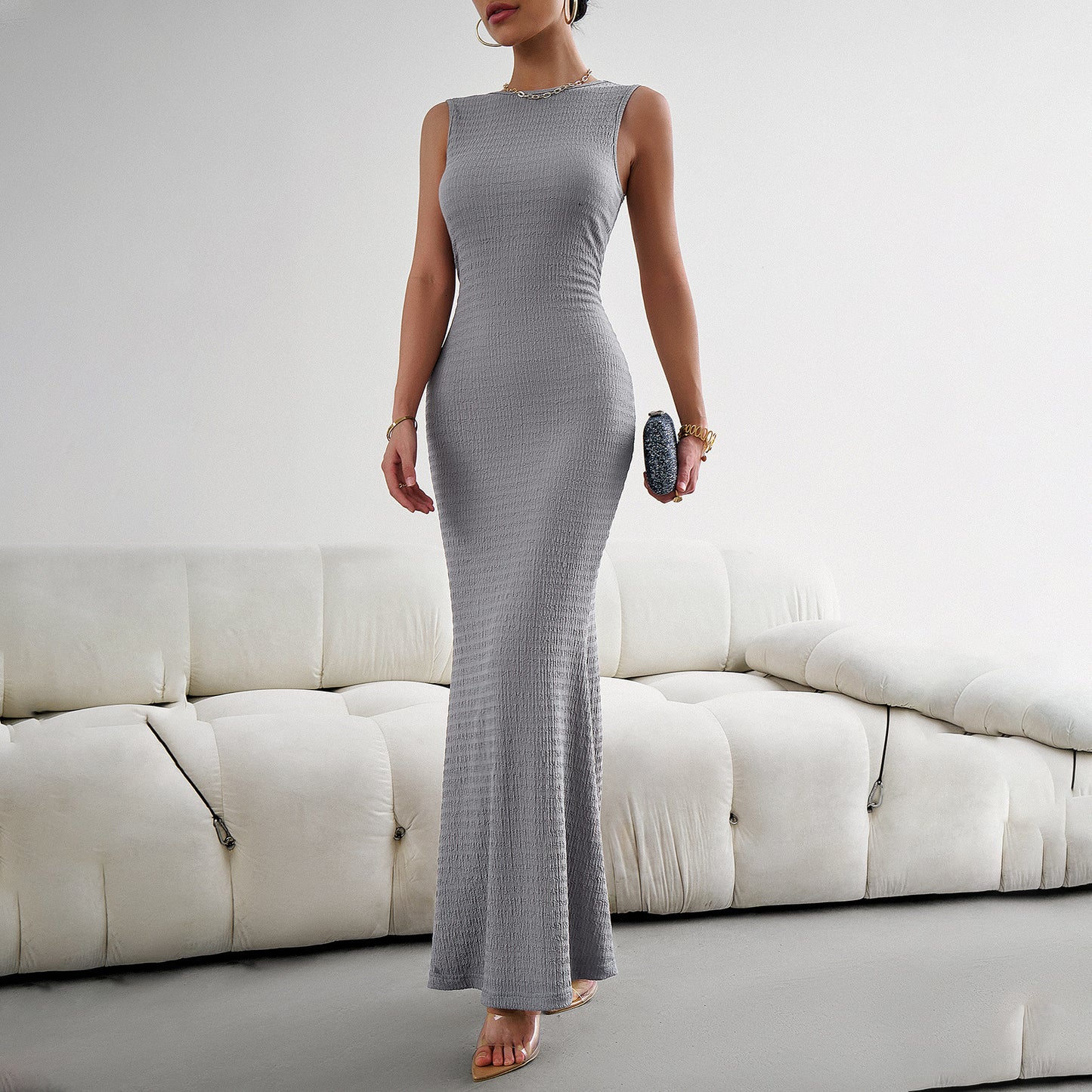 Women's Fashionable Elegant Slim Vest Knitted Dress