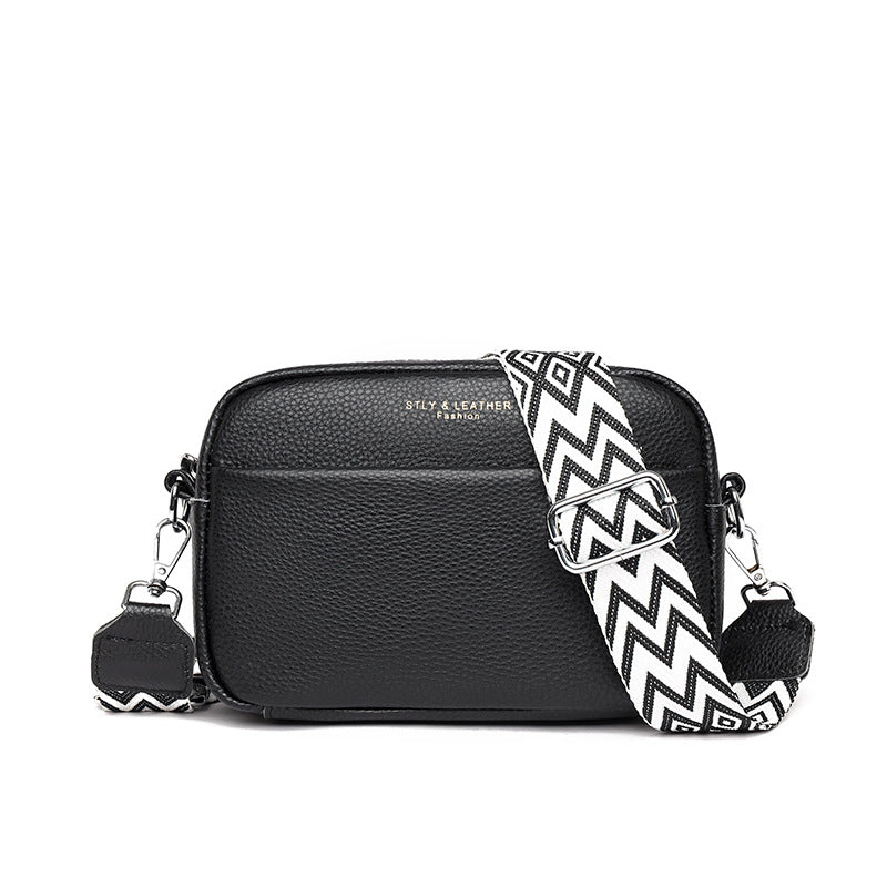 Fashion Simple Shoulder Messenger Bag Top Layer Cowhide Small Square Bag