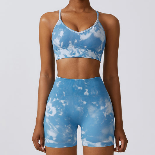Camouflage Printing Seamless Yoga Suit Quick-drying High Waist Running Workout Clothes
