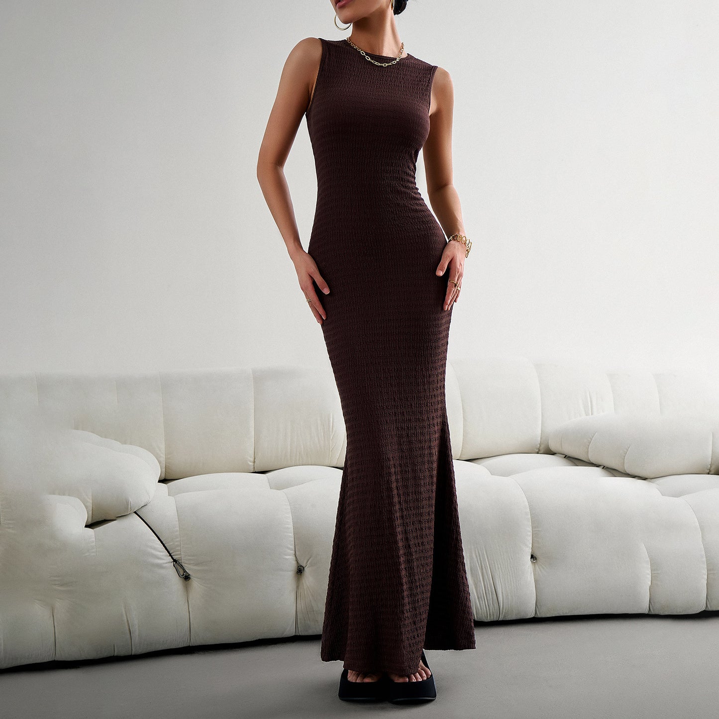 Women's Fashionable Elegant Slim Vest Knitted Dress