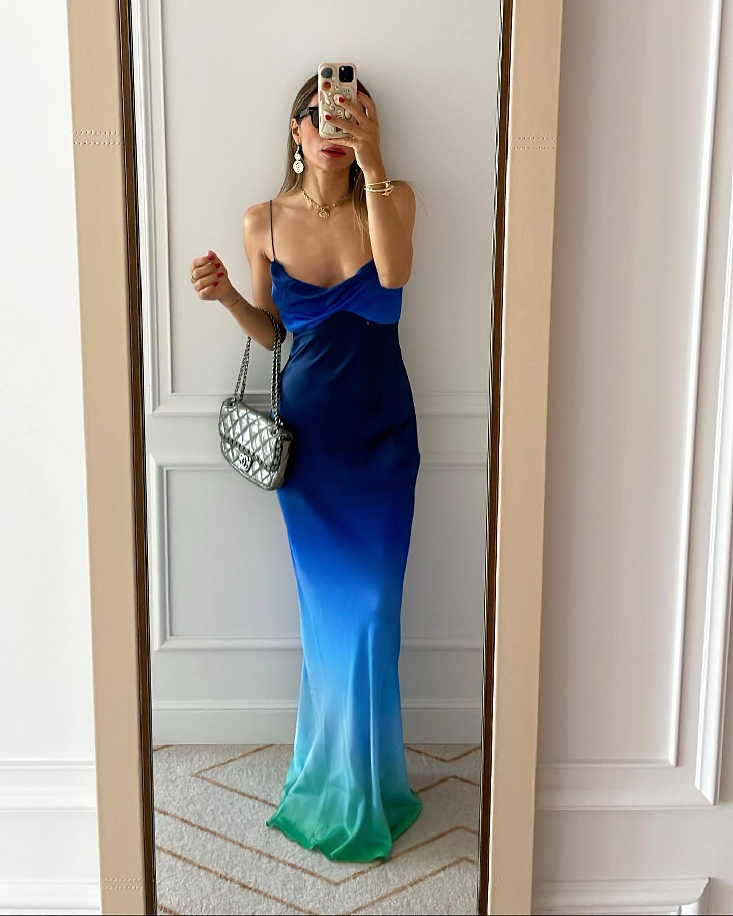 Cross V-neck Sheath Mop Dress