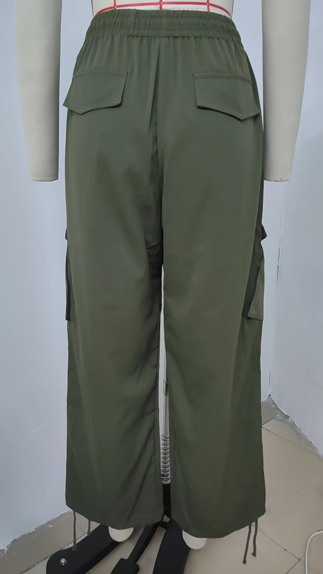 Loose Street Lace-up Drawstring Elastic Waist Overalls
