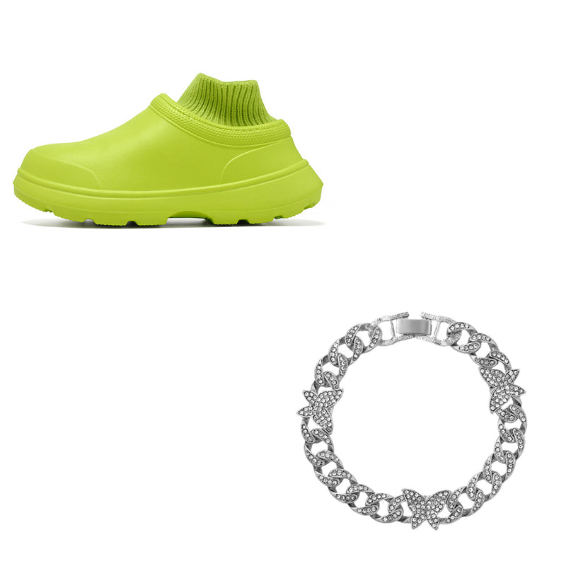 Men's And Women's Home Shoes With Thick Bottom Fashion Casual Non-slip Waterproof Chef Shoes