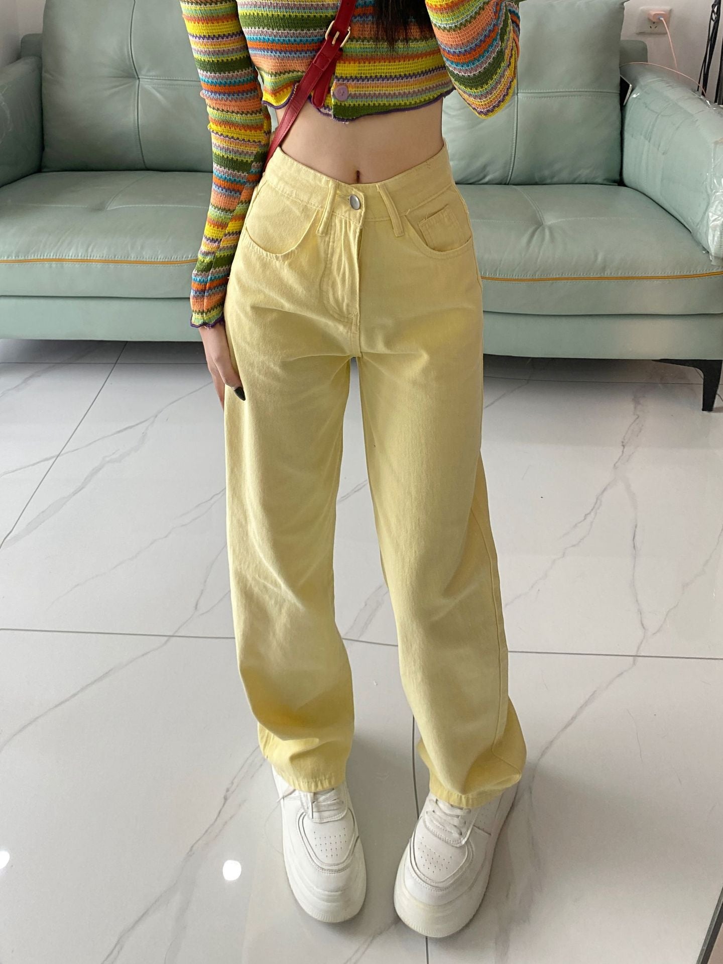Women's Fashionable All-match Retro Straight Loose Jeans