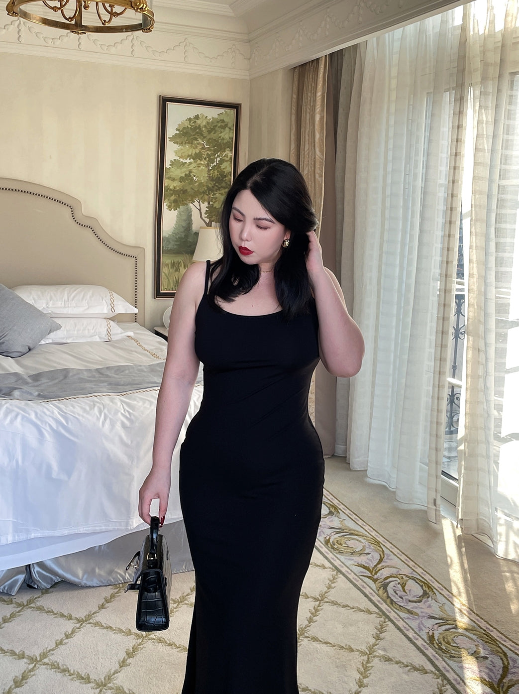 Women's Fishtail Package Hip Slightly Fat Suspender Dress