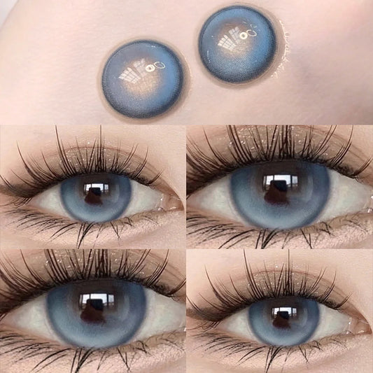 Blueberry Treasure Pearl Blue Large Diameter Meitong Contact Lens Thrown On The Moon