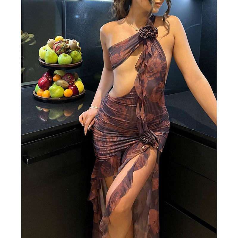Cut-out Slim Spicy Girl Pleated Buttock Dress