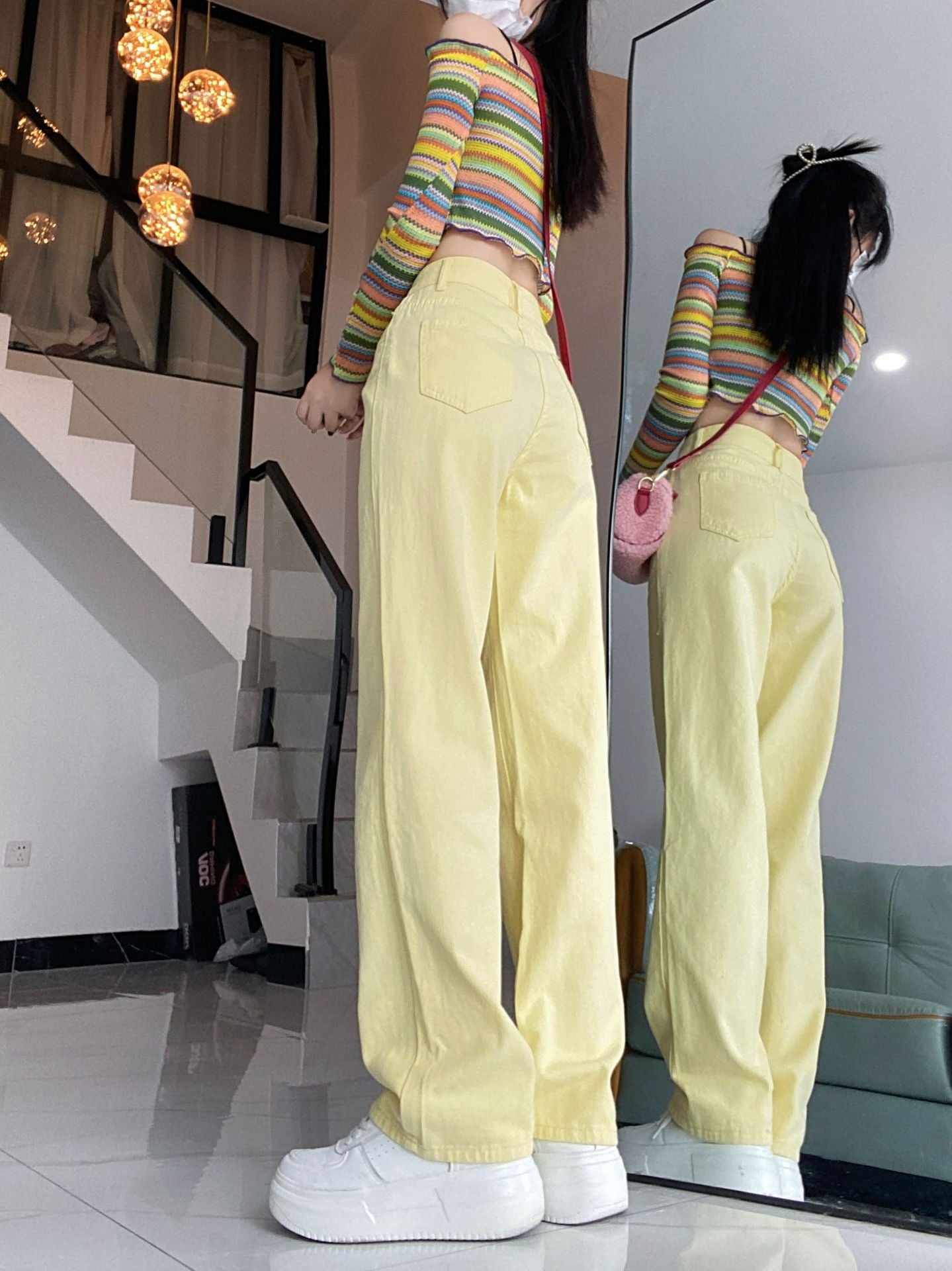 Women's Fashionable All-match Retro Straight Loose Jeans