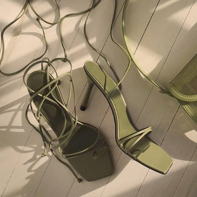 Small CK Fashion All-match European And American Style Stiletto Sandals Ladies Retro Straps