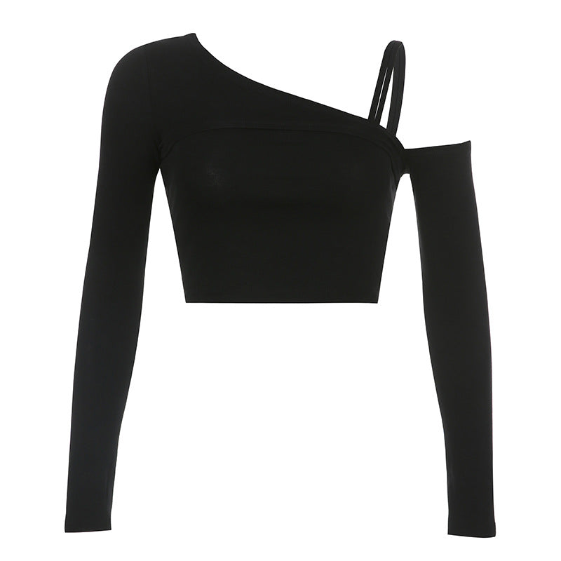 Women's Two-piece Set Of Chest Hollow Vest Long-sleeved T-shirt