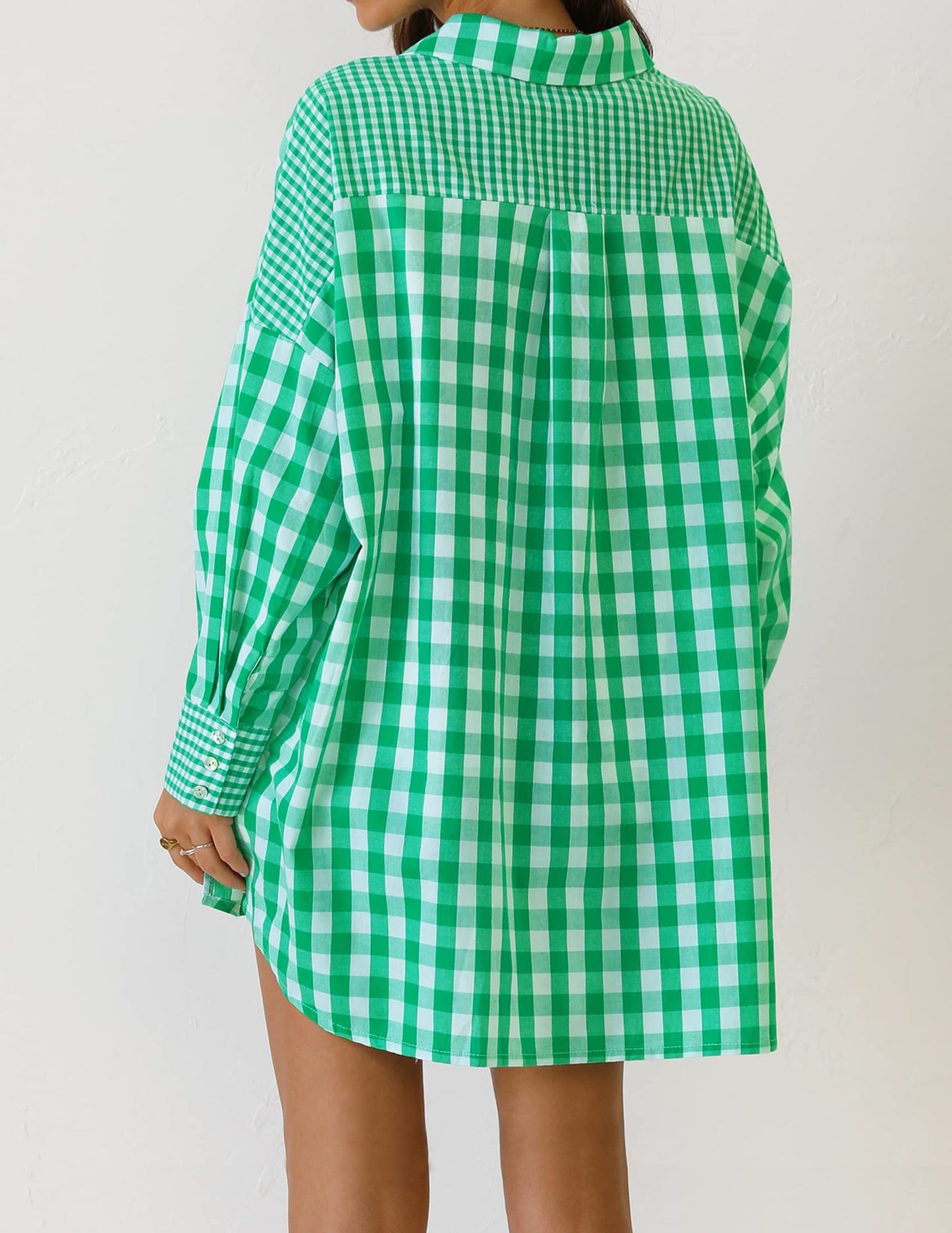 Women's Long-sleeved Shirt Fashion Loose Casual Plaid Shirt