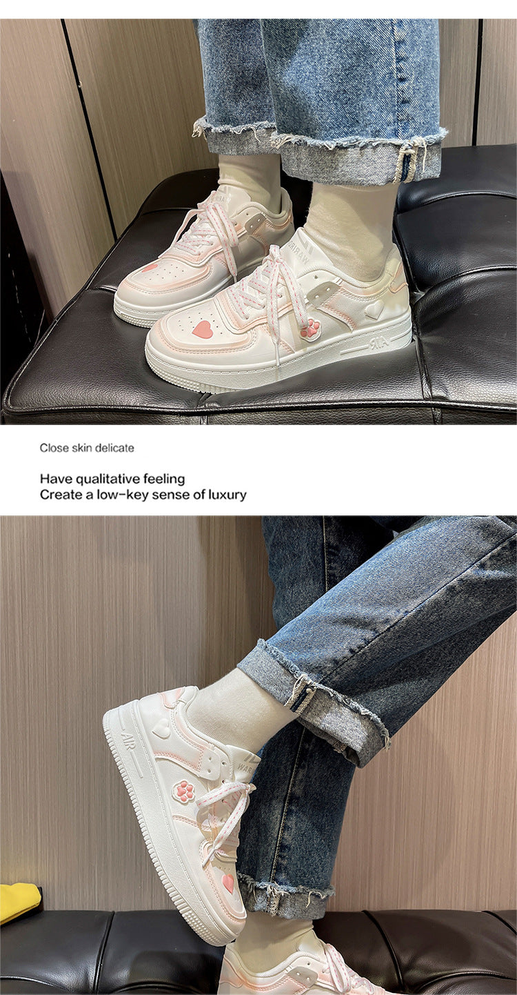 Cherry Blossom Powder Platform White Shoes Children