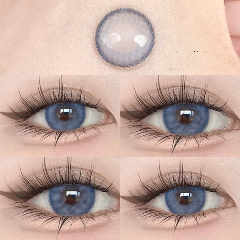 Blueberry Treasure Pearl Blue Large Diameter Meitong Contact Lens Thrown On The Moon