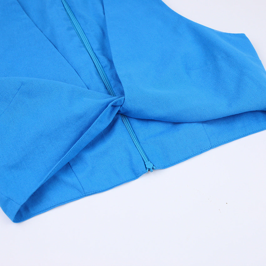 Two-piece Vacation Casual Vest Set Cropped Navel