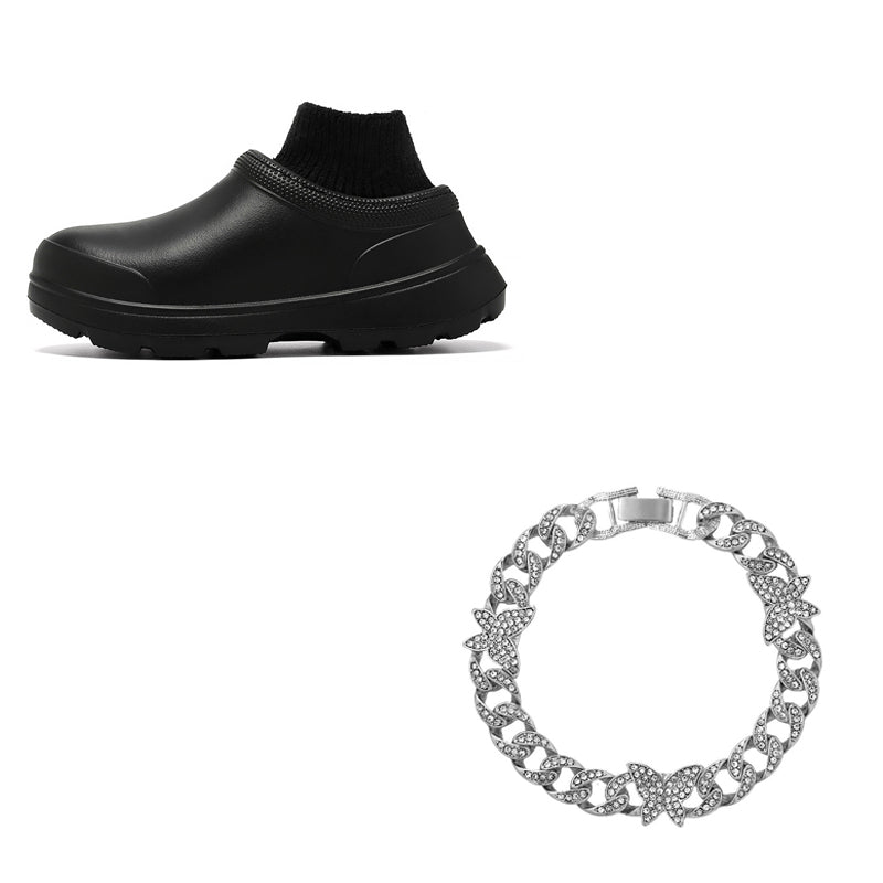 Men's And Women's Home Shoes With Thick Bottom Fashion Casual Non-slip Waterproof Chef Shoes
