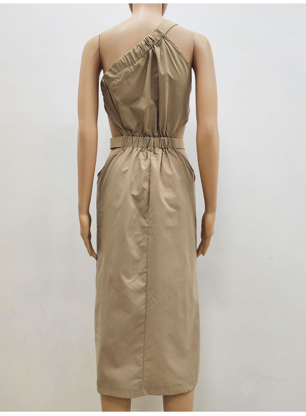 Women's Solid Color One-shoulder Pure Hot Girl Dress