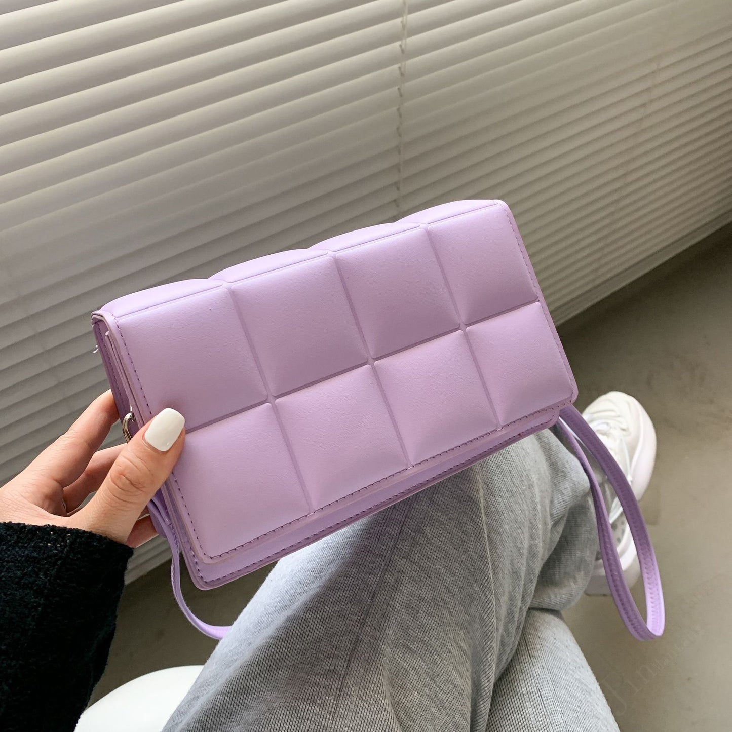 Fashion Shiny Small Square Bag Pu Single Shoulder Messenger Shoulder Bag