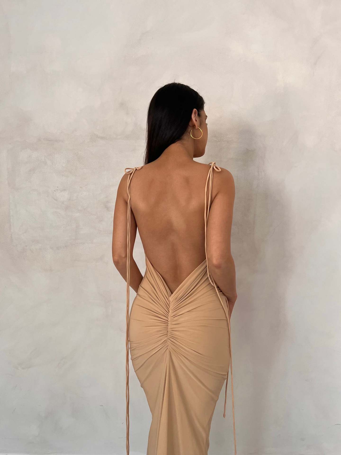 Fashion Lace Up Temperament Long Dress Halter Dress