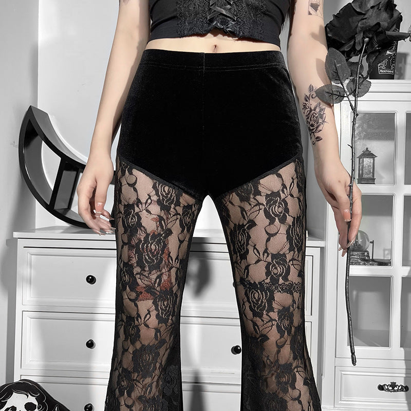 Summer Sexy New Lace Commuter Sheer Mesh Casual Pants