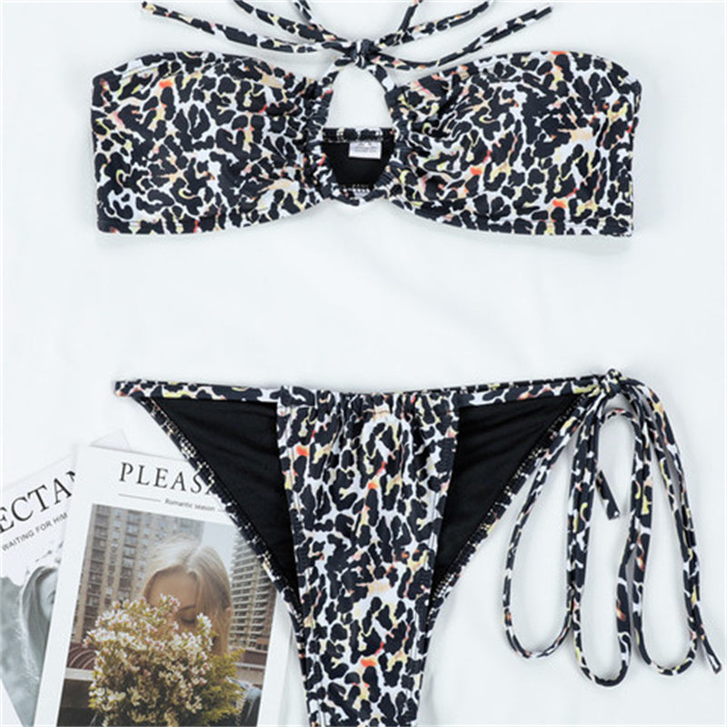 Women's Fashion Triangle Cup Bandage Bikini Set